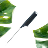 Carbon Fiber Rat Tail Comb with Metal End